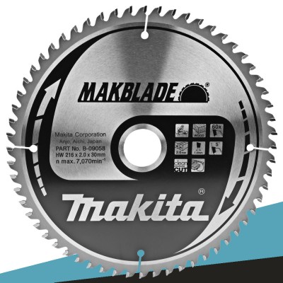 Makita B-09058 Tarcza tnąca MAKBLADE 216x30mm 60Z