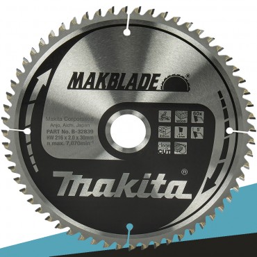 Makita B-32839 Tarcza tnąca MAKBLADE 216x30mm 60Z