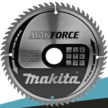 Makita B-08551 Tarcza tnąca MAKFORCE 190x30mm 60Z